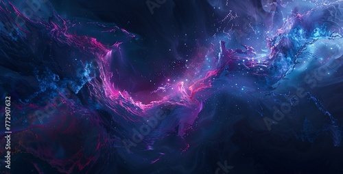 Purple Nebula in Space A Stunning View of the Universe Generative AI