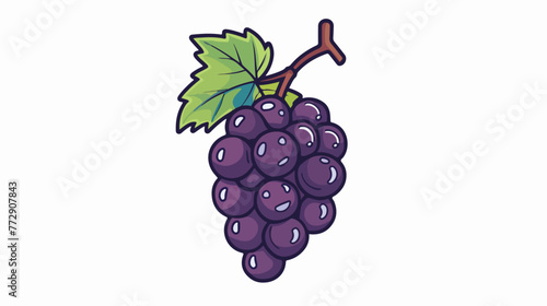 Grape doodle icon vector illustration Flat vector isolated