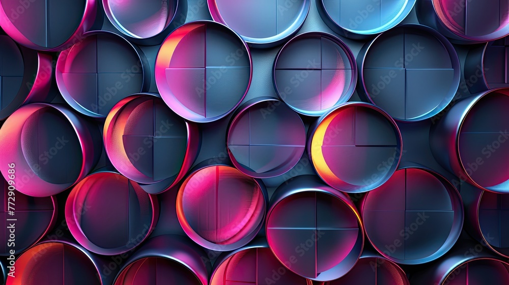 3d abstract geometric minimalist neon pattern, pure black background 3d abstract geometric minimalist neon pattern, pure black background