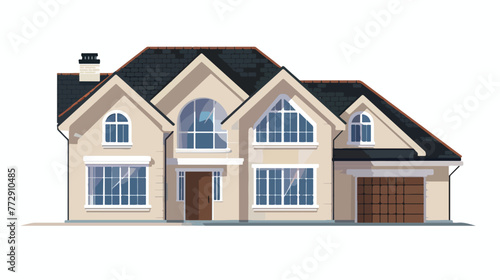 House architectural project sketch Flat vector isolated © Roses