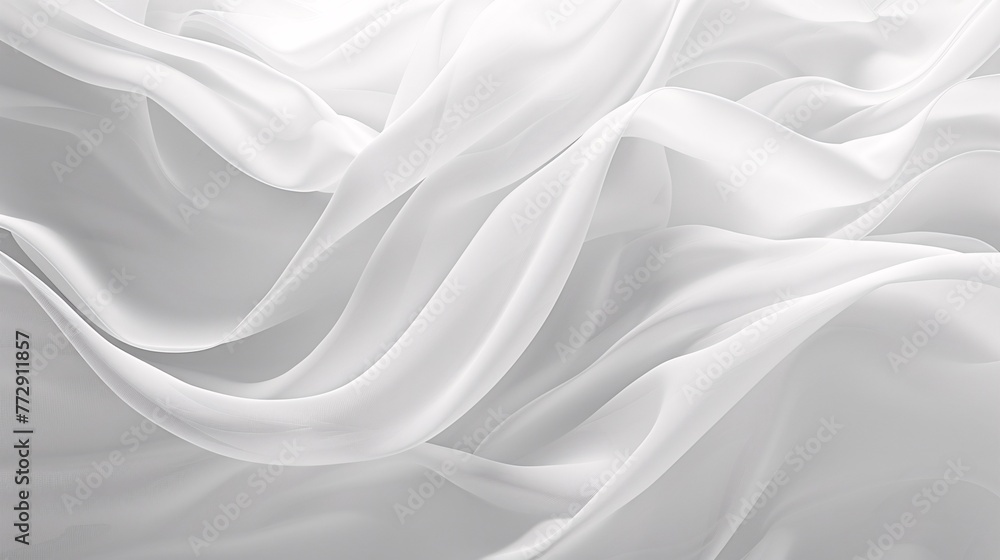 Obraz premium Fashionable Flow White Sheer Fabric in the Spotlight Generative AI