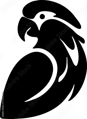 Design oiseau perruche, vecteur noir transparent, logo ou conception