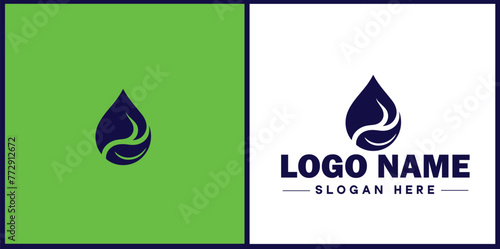 Water drop aqua rain dew droplet logo icon vector for business brand app icon water drop logo template