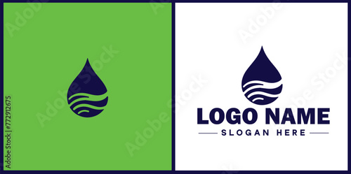 Water drop aqua rain dew droplet logo icon vector for business brand app icon water drop logo template