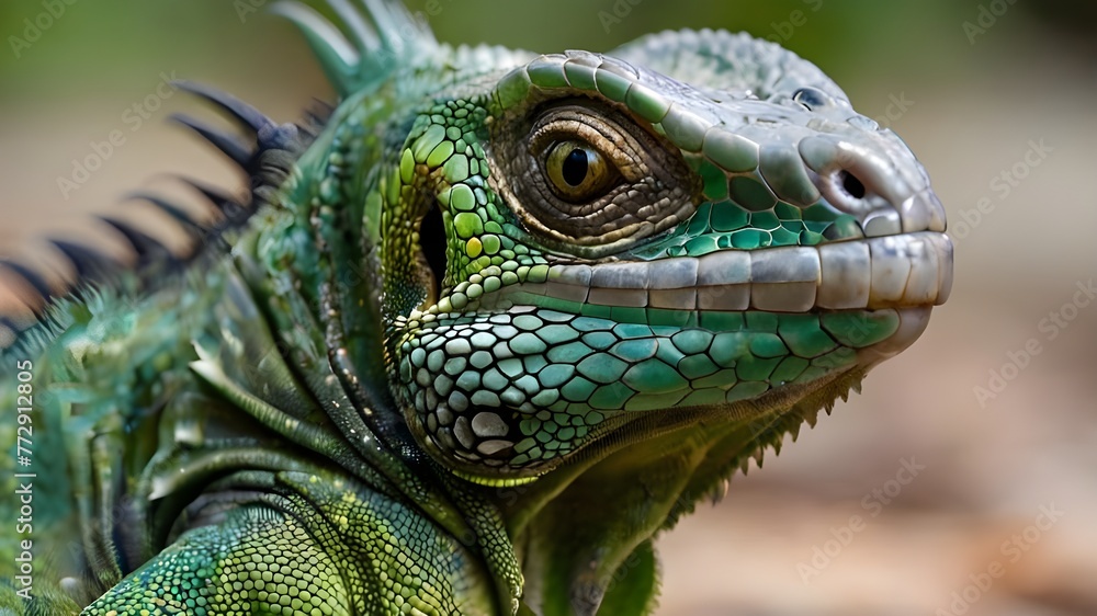 Small Green Iguana Closeup Small Green Iguana Closeup