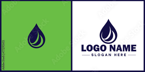 Water drop aqua rain dew droplet logo icon vector for business brand app icon water drop logo template