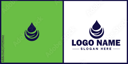 Water drop aqua rain dew droplet logo icon vector for business brand app icon water drop logo template