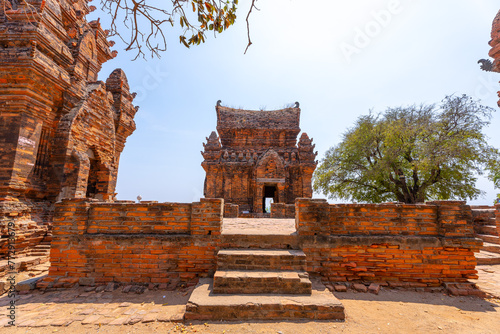 Aerial view of Cham towers, Po Klong Garai, Ninh Thuan province, Vietnam. photo