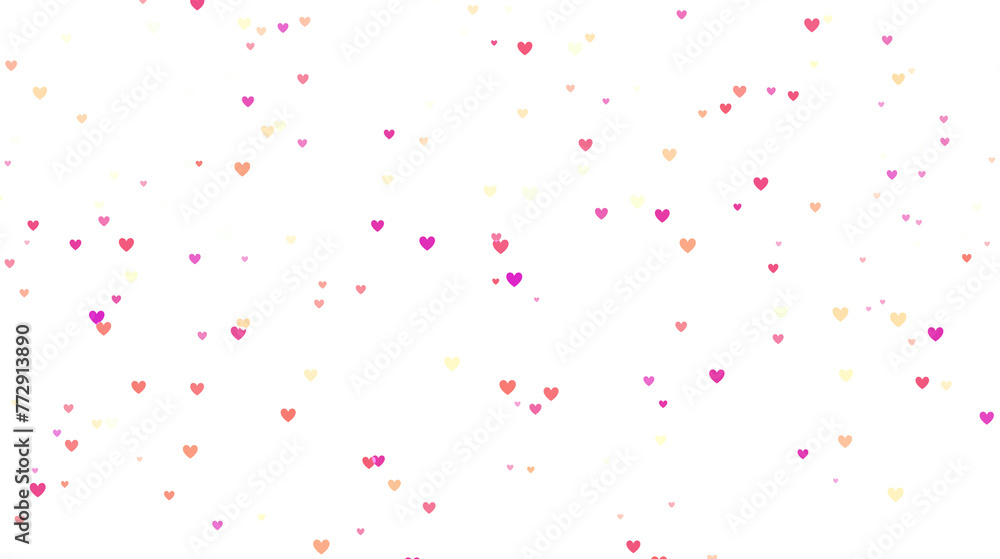 Seamless little hearts shapes on transparent background. Valentine hearts useful for invitation cards, valentine cards. Png image