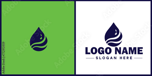 Water drop aqua rain dew droplet logo icon vector for business brand app icon water drop logo template