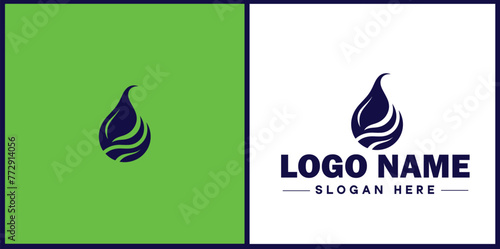 Water drop aqua rain dew droplet logo icon vector for business brand app icon water drop logo template