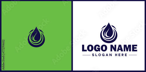 Water drop aqua rain dew droplet logo icon vector for business brand app icon water drop logo template