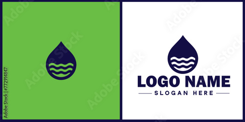 Water drop aqua rain dew droplet logo icon vector for business brand app icon water drop logo template