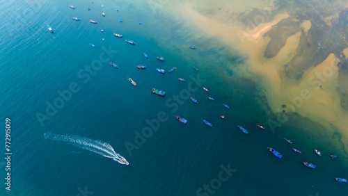 Aerial view of Vinh Hy bay, Nui Chua national park, Ninh Thuan province, Vietnam © CravenA