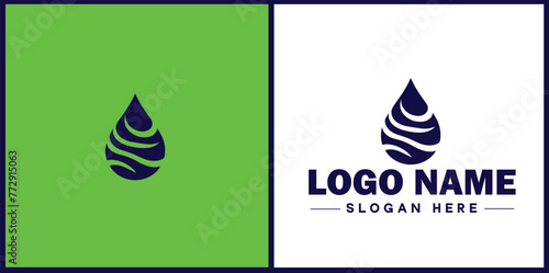 Water drop aqua rain dew droplet logo icon vector for business brand app icon water drop logo template