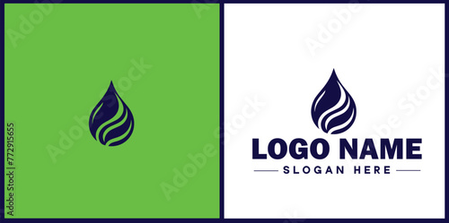 Water drop aqua rain dew droplet logo icon vector for business brand app icon water drop logo template