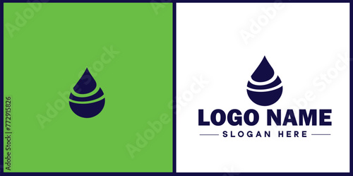 Water drop aqua rain dew droplet logo icon vector for business brand app icon water drop logo template