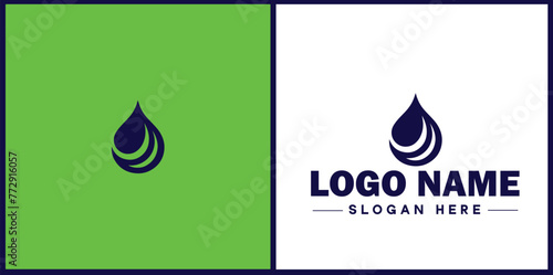 Water drop aqua rain dew droplet logo icon vector for business brand app icon water drop logo template