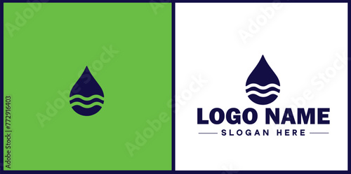 Water drop aqua rain dew droplet logo icon vector for business brand app icon water drop logo template