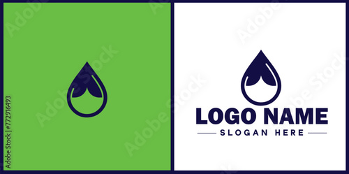 Water drop aqua rain dew droplet logo icon vector for business brand app icon water drop logo template