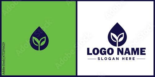 Water drop aqua rain dew droplet logo icon vector for business brand app icon water drop logo template