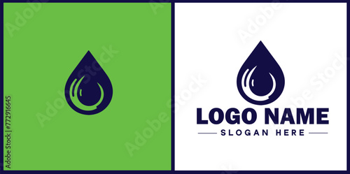 Water drop aqua rain dew droplet logo icon vector for business brand app icon water drop logo template
