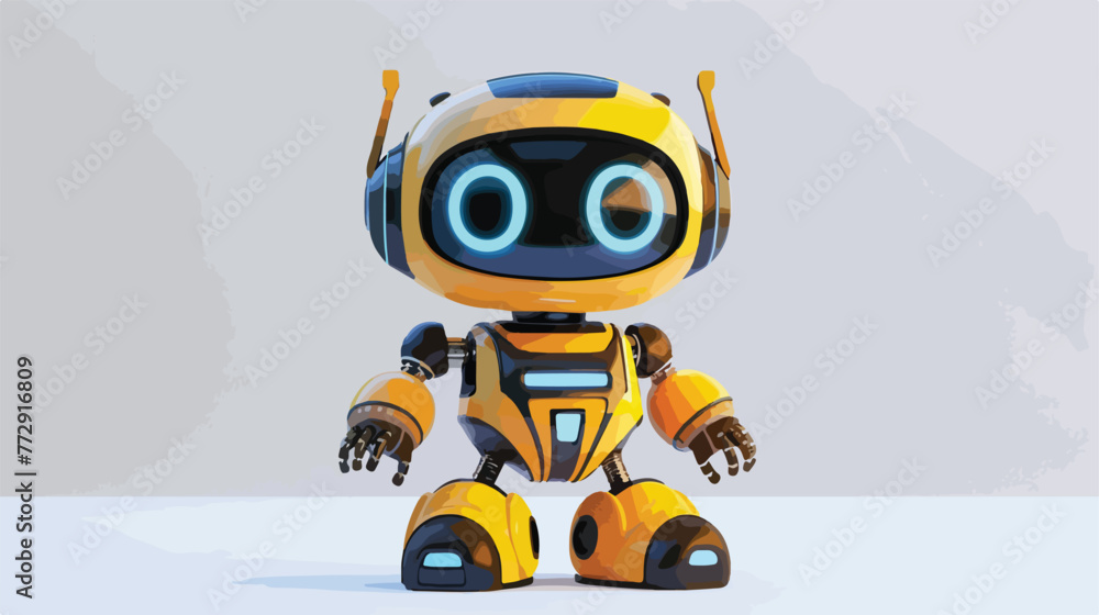Rendering of a cute robot isolated in a studio background