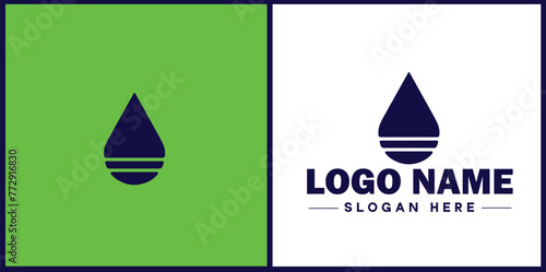 Water drop aqua rain dew droplet logo icon vector for business brand app icon water drop logo template