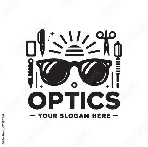 optics store logo vector illustration