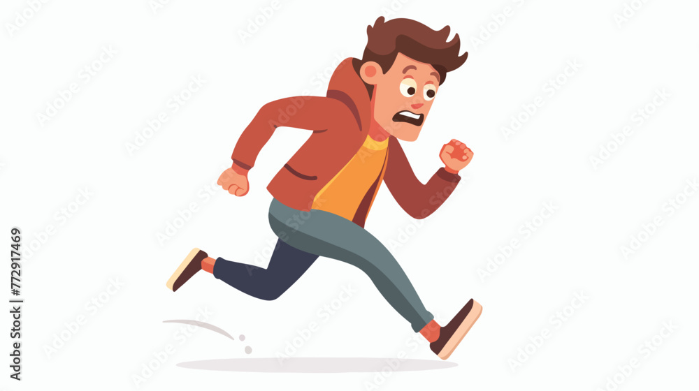 Running frightened man icon  Flat vector isolated on
