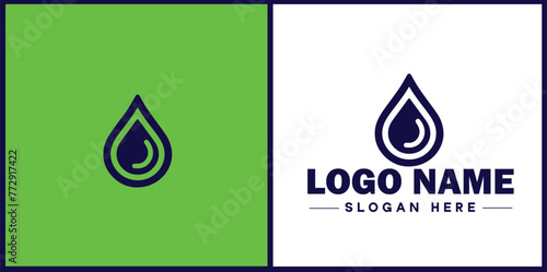 Water drop aqua rain dew droplet logo icon vector for business brand app icon water drop logo template