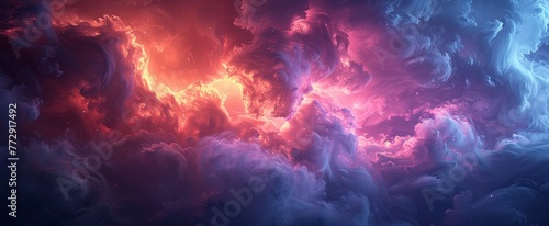 Pink Clouds in Purple Sky A Stunning Space Scene for Your Monthly Wall Calendar Generative AI