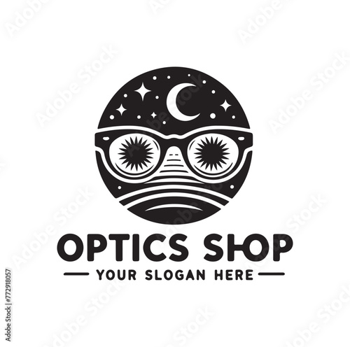 optics store logo vector illustration