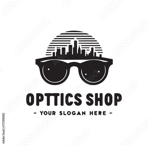 optics store logo vector illustration
