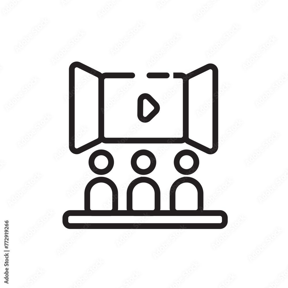 Cinema Film Festival Line Icon Cinema Film Festival Line Icon