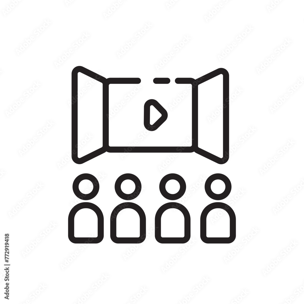Cinema Film Movie Line Icon Cinema Film Movie Line Icon