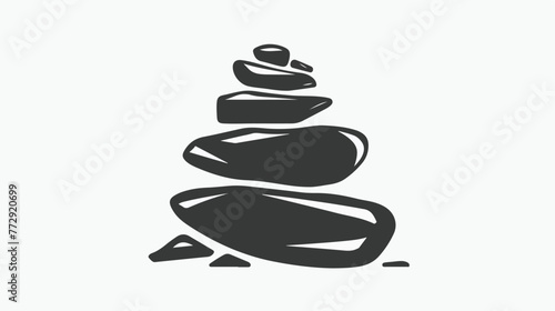 Stacked stone icon in thick outline style.
