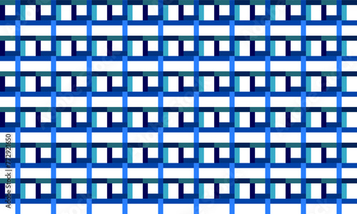 light blue and blue fence abstract block strip horizontal line of rectangular block repeat pattern, replete image, design for fabric printing, patter print, square