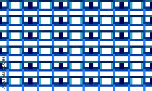 light blue and blue fence abstract block strip horizontal line of rectangular block repeat pattern, replete image, design for fabric printing, patter print, square