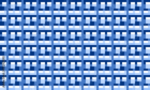 light blue and blue abstract block strip horizontal line of rectangular block repeat pattern, replete image, design for fabric printing, patter print, square