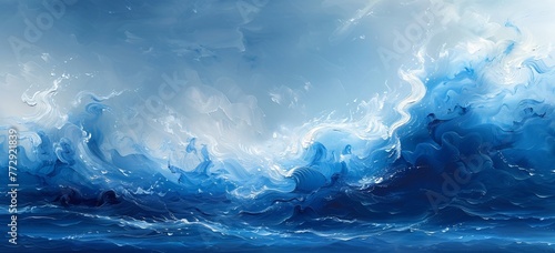 Wave of the Month Blue Ocean Waves Generative AI © Bipul Kumar