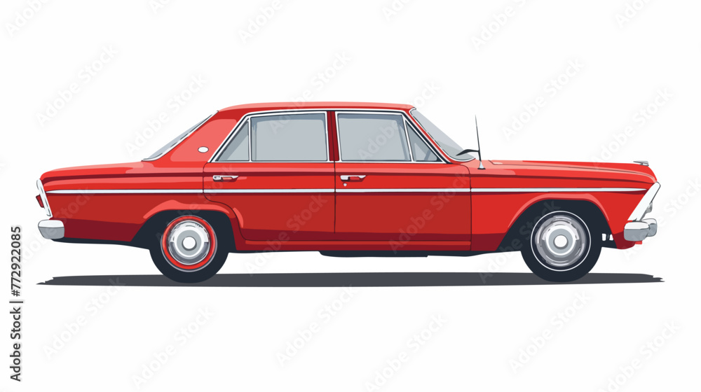 The red sedan car illustration Flat vector