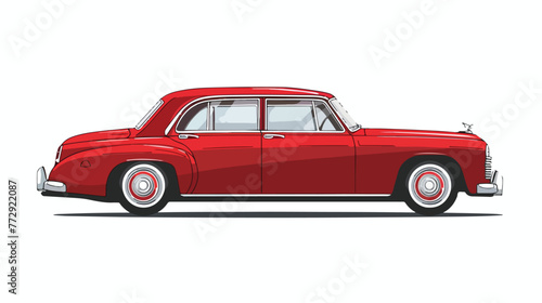 The red sedan car illustration Flat vector © Roses