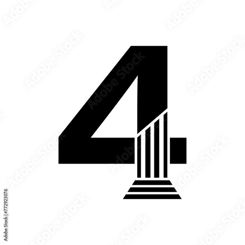 Sans Serif Number 5 Pillar Law Logo	 photo