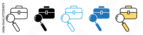 Job Search and Employment Portal Icons for Graduates and Applicants in Recruitment Processes