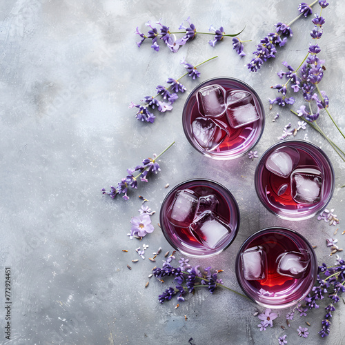 Cocktail of lavender flower