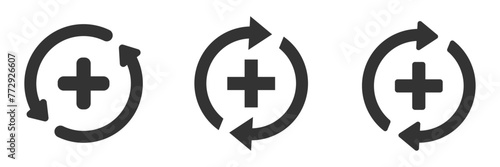 Health recovery flat vector icons set