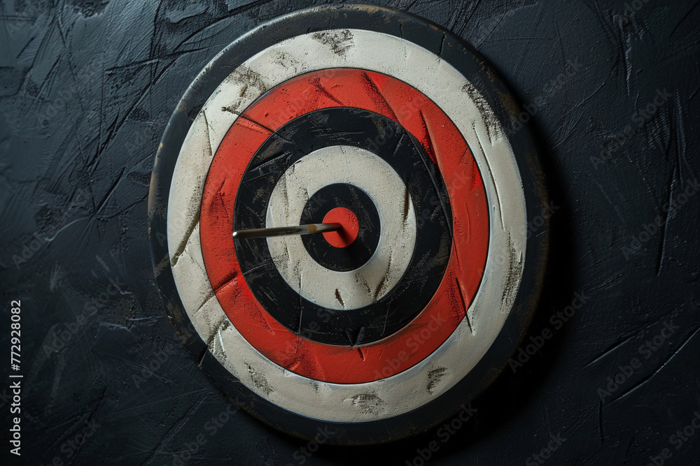 a dart board with a dart in the center a dart board with a dart in the center