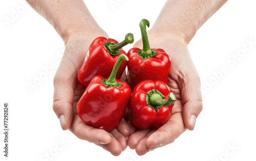 Embracing Red Peppers: A Grasping Gesture isolated on transparent Background