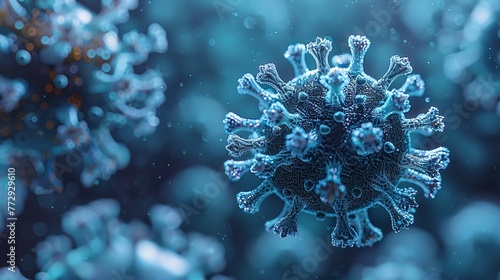 A Virus in the Blue Ocean A Holographic Display of the Coronavirus Generative AI